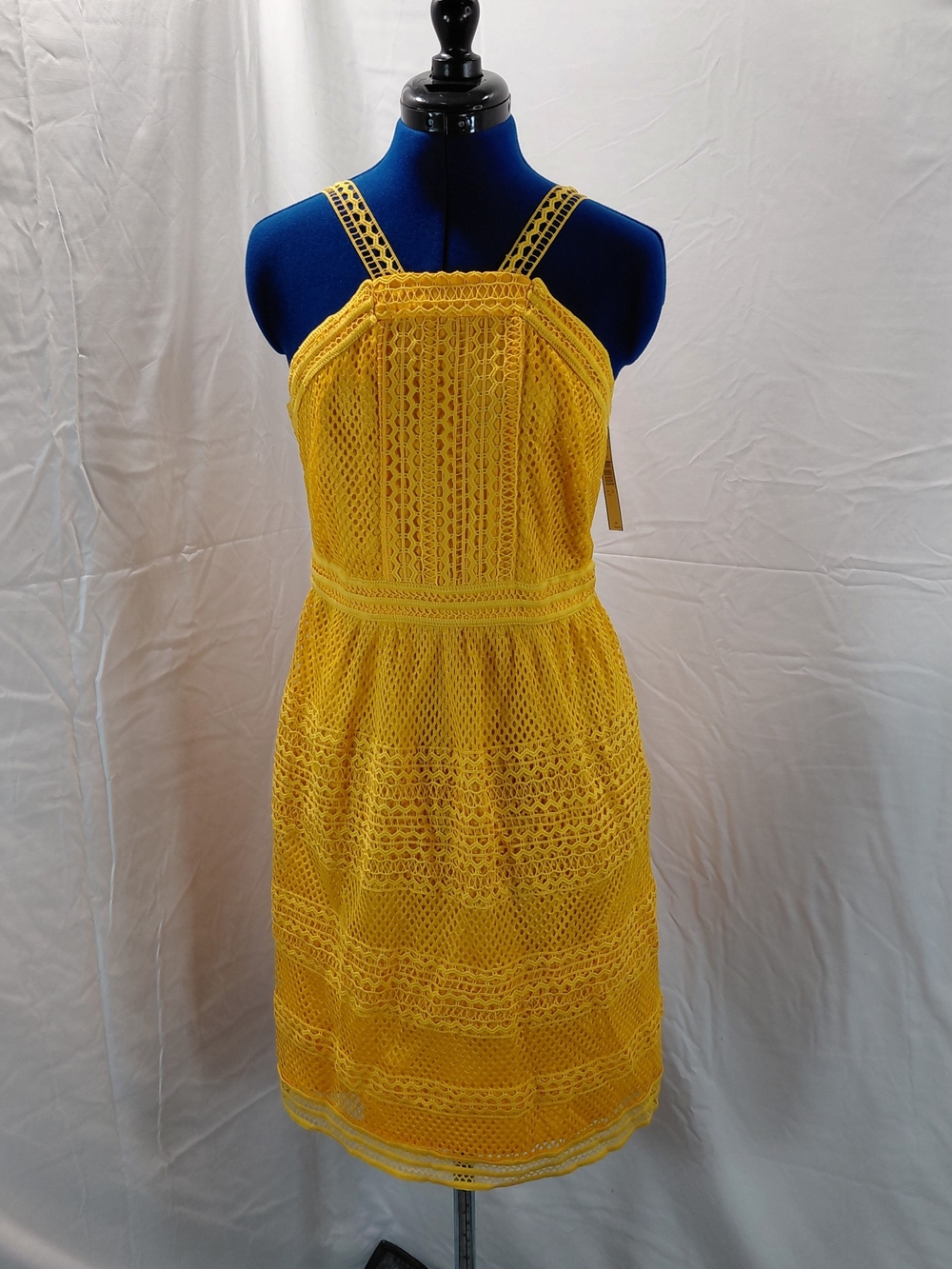 TahirYellow Crochet Halter Summer Dress size 10